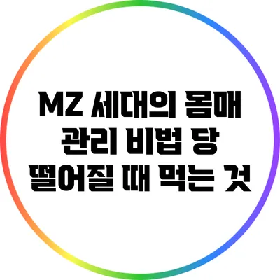 MZ 세대의 몸매 관리 비법: 당 떨어질 때 먹는 것