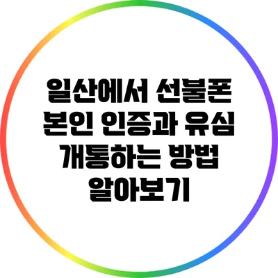 일산에서 선불폰 본인 인증과 유심 개통하는 방법 알아보기