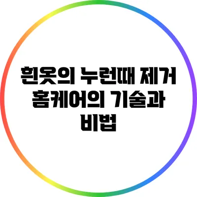 흰옷의 누런때 제거: 홈케어의 기술과 비법