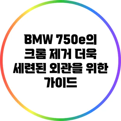 BMW 750e의 크롬 제거: 더욱 세련된 외관을 위한 가이드