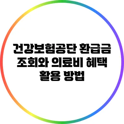 건강보험공단 환급금 조회와 의료비 혜택 활용 방법