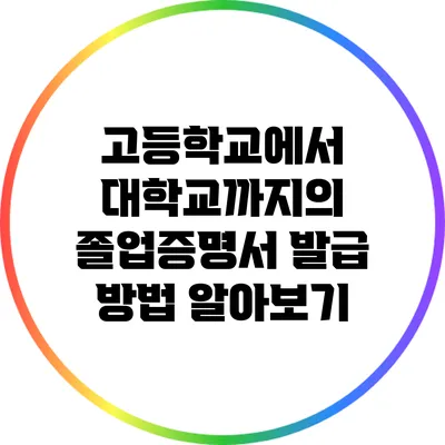 고등학교에서 대학교까지의 졸업증명서 발급 방법 알아보기