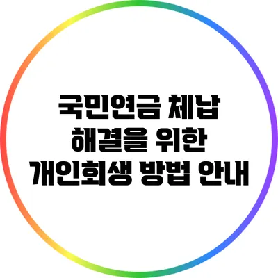 국민연금 체납 해결을 위한 개인회생 방법 안내
