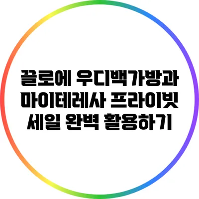 끌로에 우디백가방과 마이테레사 프라이빗 세일 완벽 활용하기