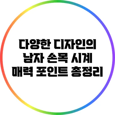 다양한 디자인의 남자 손목 시계: 매력 포인트 총정리