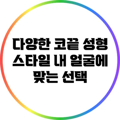 다양한 코끝 성형 스타일: 내 얼굴에 맞는 선택