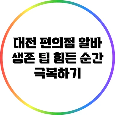 대전 편의점 알바 생존 팁: 힘든 순간 극복하기