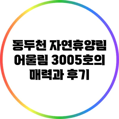 동두천 자연휴양림 어울림 3005호의 매력과 후기