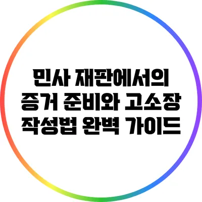 민사 재판에서의 증거 준비와 고소장 작성법: 완벽 가이드