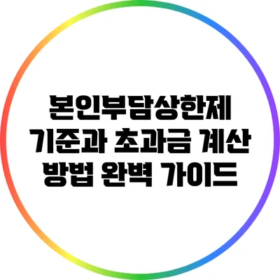 본인부담상한제 기준과 초과금 계산 방법 완벽 가이드