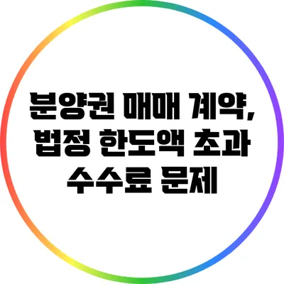 분양권 매매 계약, 법정 한도액 초과 수수료 문제