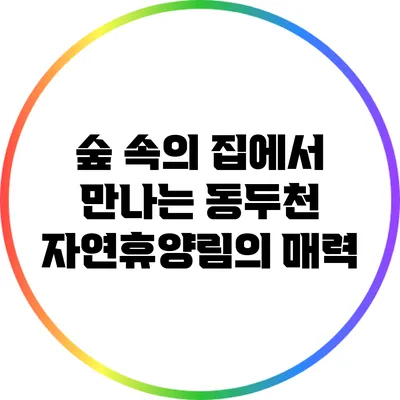 숲 속의 집에서 만나는 동두천 자연휴양림의 매력