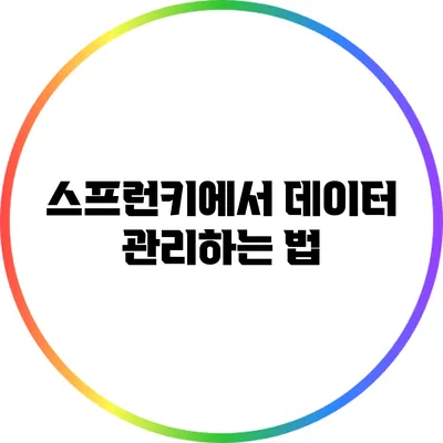 스프런키에서 데이터 관리하는 법
