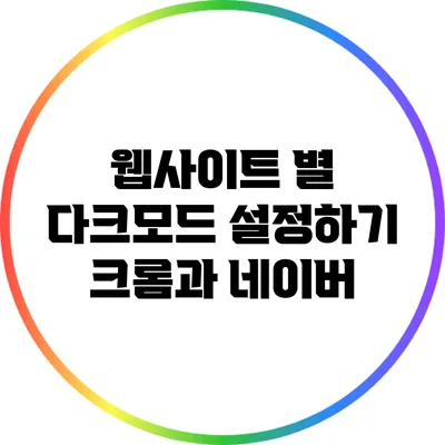 웹사이트 별 다크모드 설정하기: 크롬과 네이버