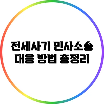 전세사기 민사소송 대응 방법 총정리
