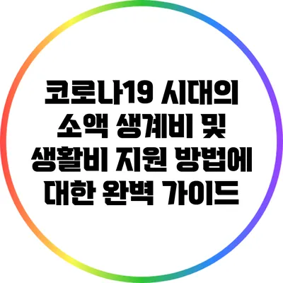 코로나19 시대의 소액 생계비 및 생활비 지원 방법에 대한 완벽 가이드