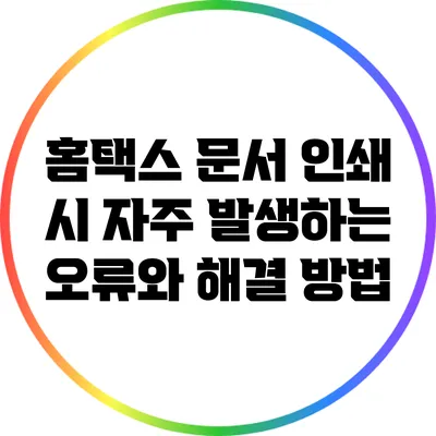 홈택스 문서 인쇄 시 자주 발생하는 오류와 해결 방법