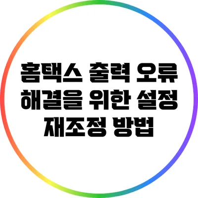 홈택스 출력 오류 해결을 위한 설정 재조정 방법
