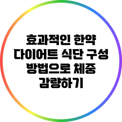 효과적인 한약 다이어트 식단 구성 방법으로 체중 감량하기