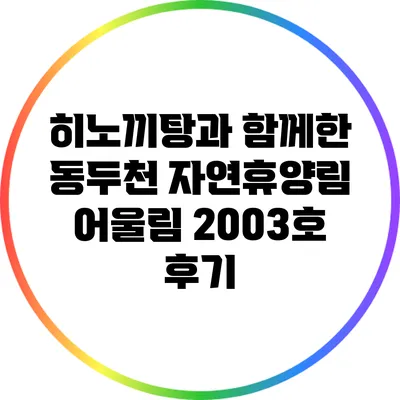 히노끼탕과 함께한 동두천 자연휴양림 어울림 2003호 후기