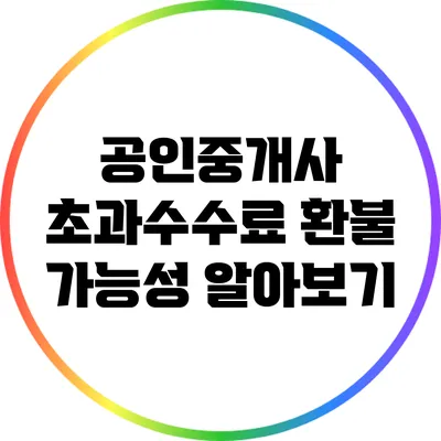공인중개사 초과수수료 환불 가능성 알아보기