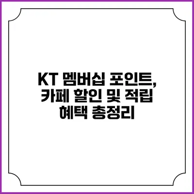 KT 멤버십 포인트, 카페 할인 및 적립 혜택 총정리