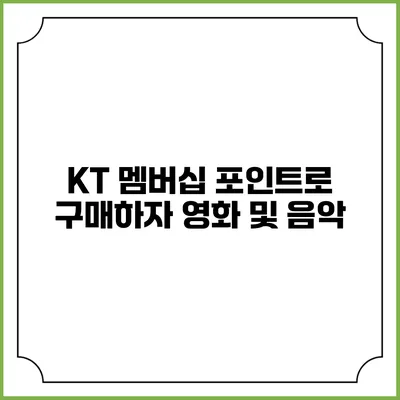 KT 멤버십 포인트로 구매하자 영화 및 음악