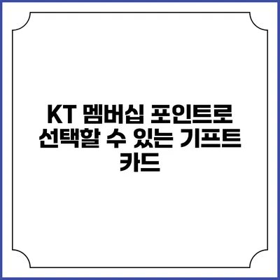 KT 멤버십 포인트로 선택할 수 있는 기프트 카드