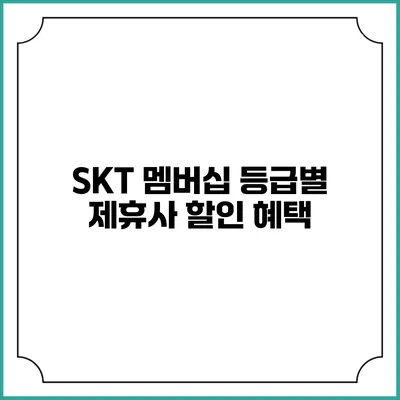 SKT 멤버십 등급별 제휴사 할인 혜택