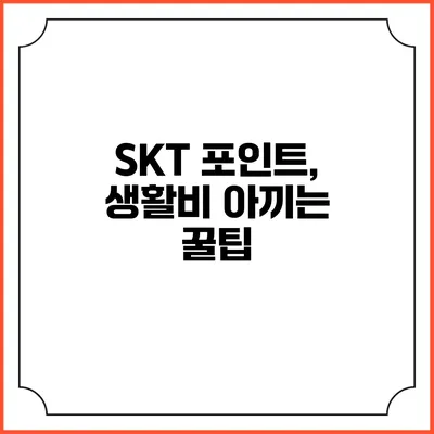 SKT 포인트, 생활비 아끼는 꿀팁