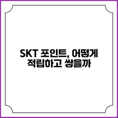 SKT 포인트, 어떻게 적립하고 쌓을까?