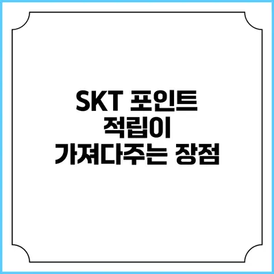 SKT 포인트 적립이 가져다주는 장점