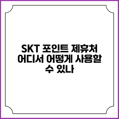 SKT 포인트 제휴처 어디서 어떻게 사용할 수 있나?