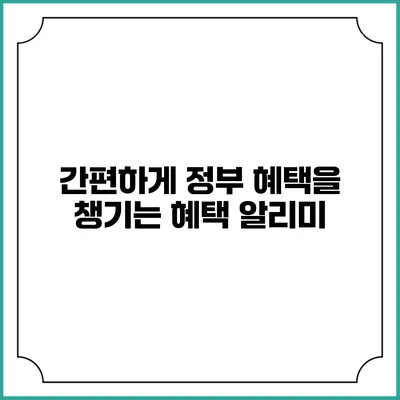 간편하게 정부 혜택을 챙기는 혜택 알리미