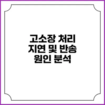 고소장 처리 지연 및 반송 원인 분석