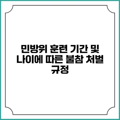 민방위 훈련 기간 및 나이에 따른 불참 처벌 규정