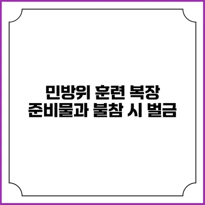 민방위 훈련 복장 준비물과 불참 시 벌금