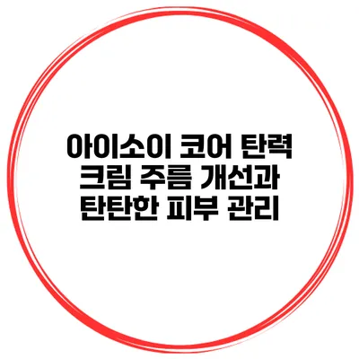 아이소이 코어 탄력 크림 주름 개선과 탄탄한 피부 관리