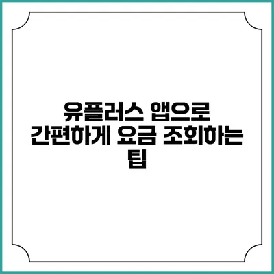 유플러스 앱으로 간편하게 요금 조회하는 팁
