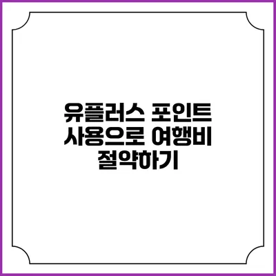 유플러스 포인트 사용으로 여행비 절약하기
