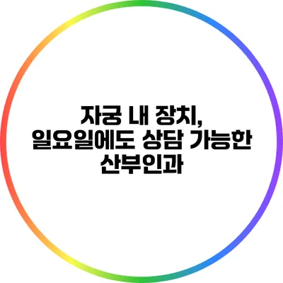 자궁 내 장치, 일요일에도 상담 가능한 산부인과