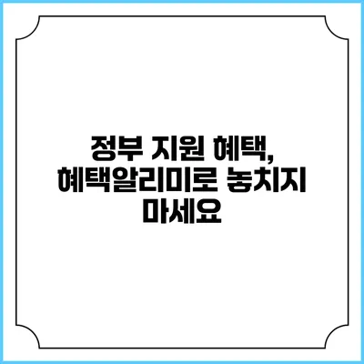 정부 지원 혜택, 혜택알리미로 놓치지 마세요