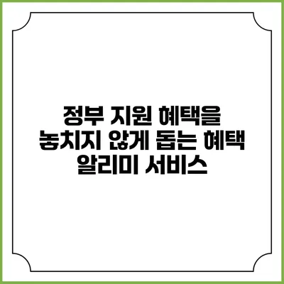 정부 지원 혜택을 놓치지 않게 돕는 혜택 알리미 서비스