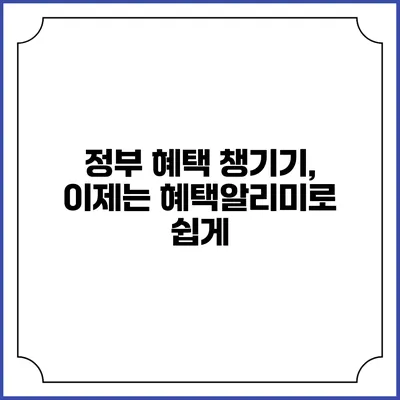 정부 혜택 챙기기, 이제는 혜택알리미로 쉽게
