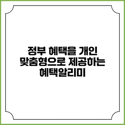 정부 혜택을 개인 맞춤형으로 제공하는 혜택알리미