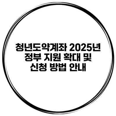 청년도약계좌 2025년 정부 지원 확대 및 신청 방법 안내
