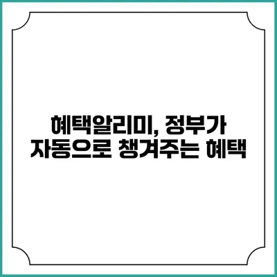 혜택알리미, 정부가 자동으로 챙겨주는 혜택