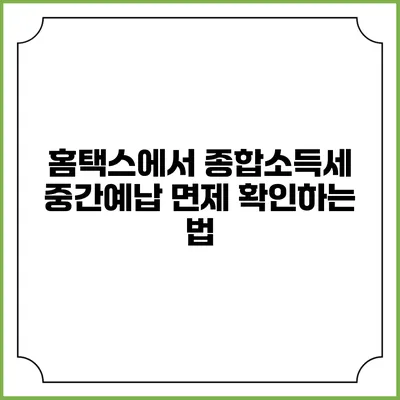홈택스에서 종합소득세 중간예납 면제 확인하는 법