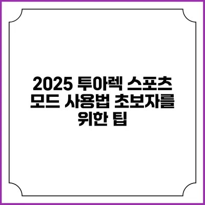 2025 투아렉 스포츠 모드 사용법 초보자를 위한 팁