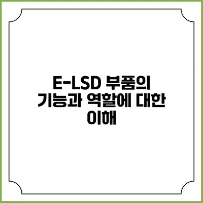 E-LSD 부품의 기능과 역할에 대한 이해